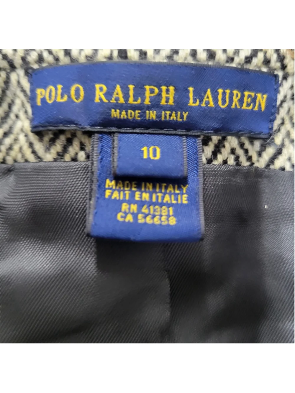 Polo Ralph Lauren Made In Italy Boys Tweed Wool 3-Button Center Vent Blazer 10